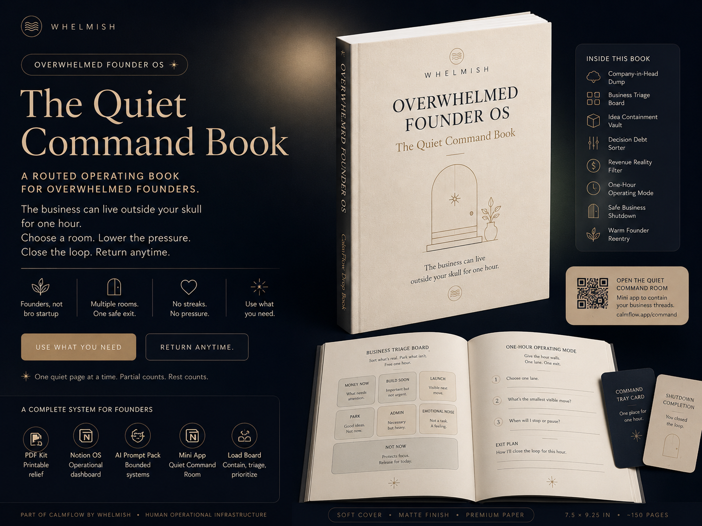 Overwhelmed Founder OS Drop Book — business triage and one-hour operating mode